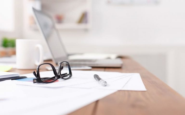 Glasses on table