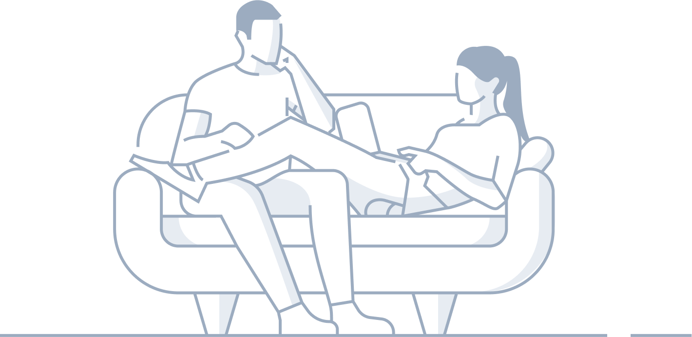 Couple-on-couch-applying-secured-loan Searching for debt consolidation secured loans